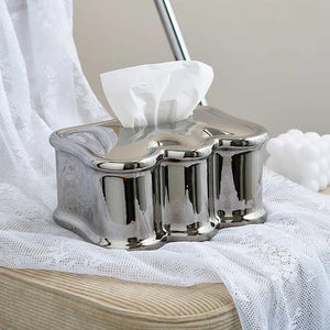 Élégante Boîte à Mouchoirs Carrée en Céramique - Style Scandinave Plaqué
