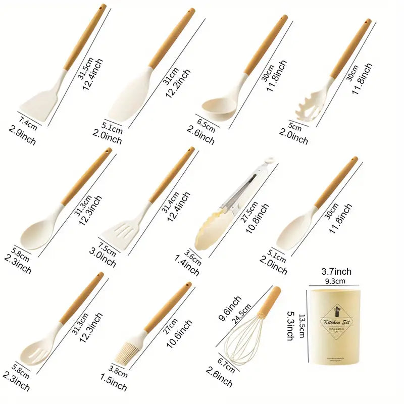 Ensemble D'ustensiles De Cuisine En Silicone 12 Piéces