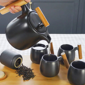 Boîte à  en Métal avec Ensemble de Théière en Céramique Moderne