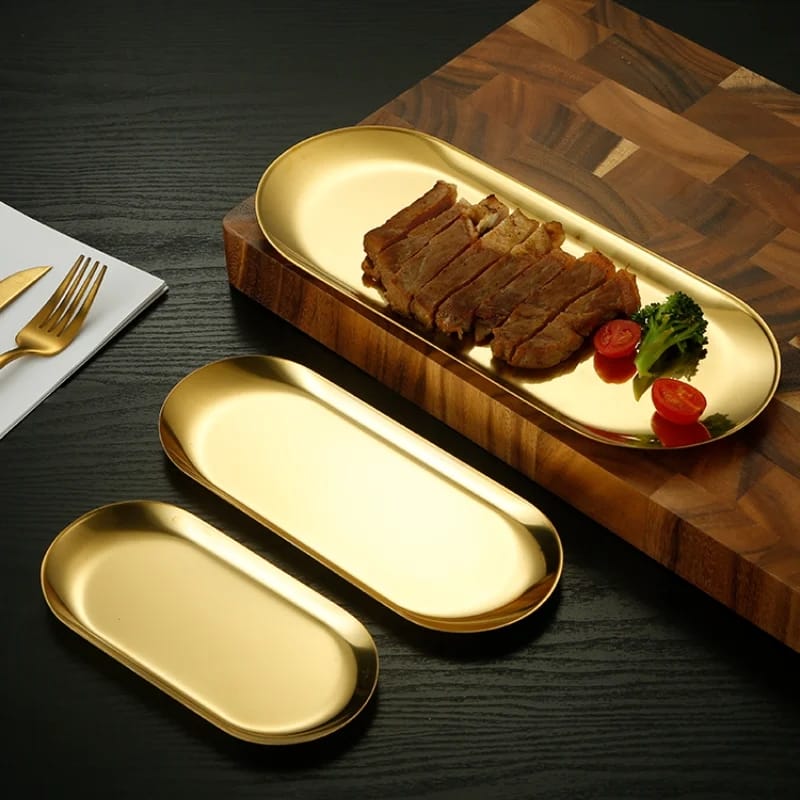 3 Plateau Décoratif Doré pour Évier de Cuisine