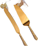 Set Élégant de Couteau et Serveur à Gâteau Doré