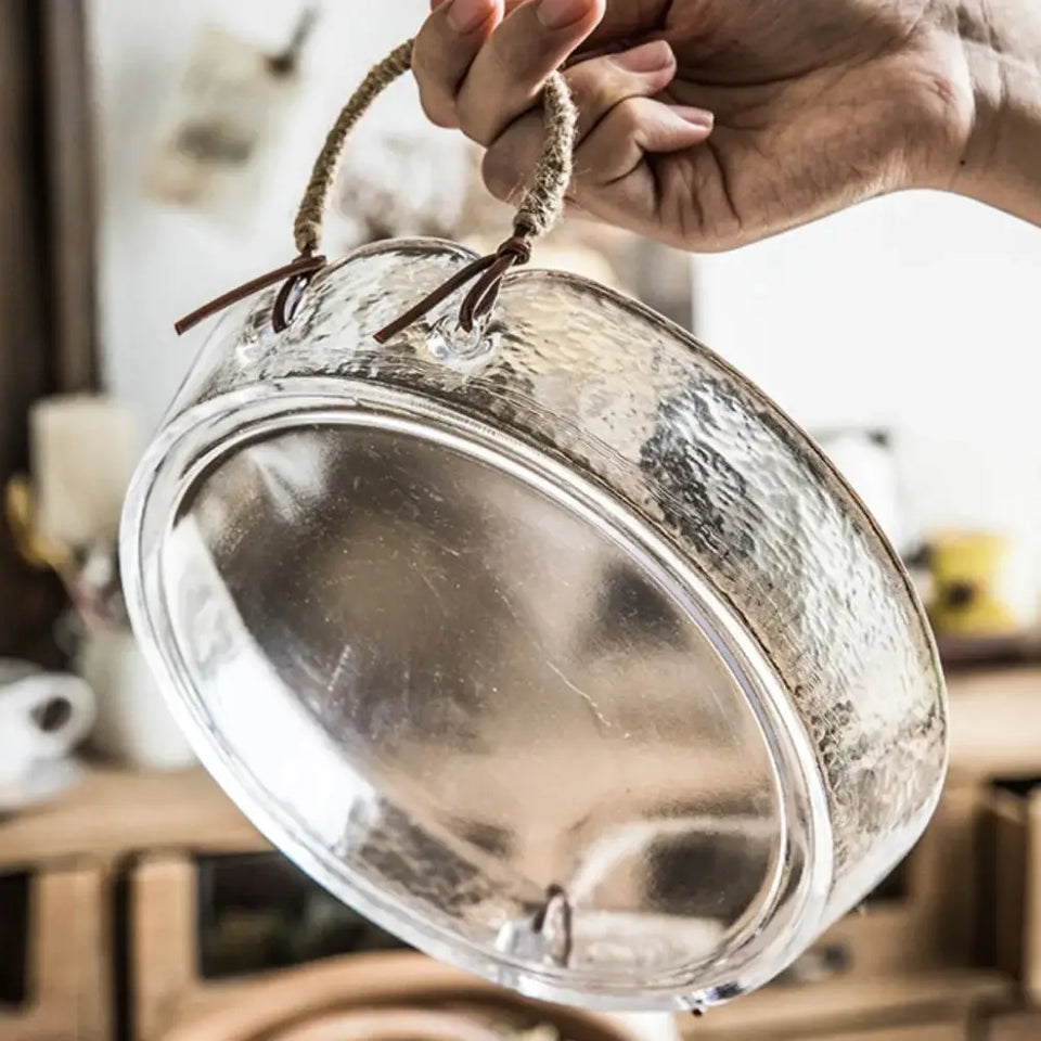 Bol de Service en Verre Transparent : Parfait pour les Repas Quotidiens et les Occasions Spéciales