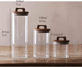 Récipients en Verre avec Couvercles en Bois Élégants