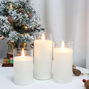 Bougies en Verre LED - Ensemble de 3