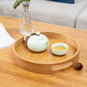 Plateau de Service Rond en Bois
