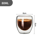 Ensemble de 6 Tasses à Café Expresso Double Paroi 80 ML