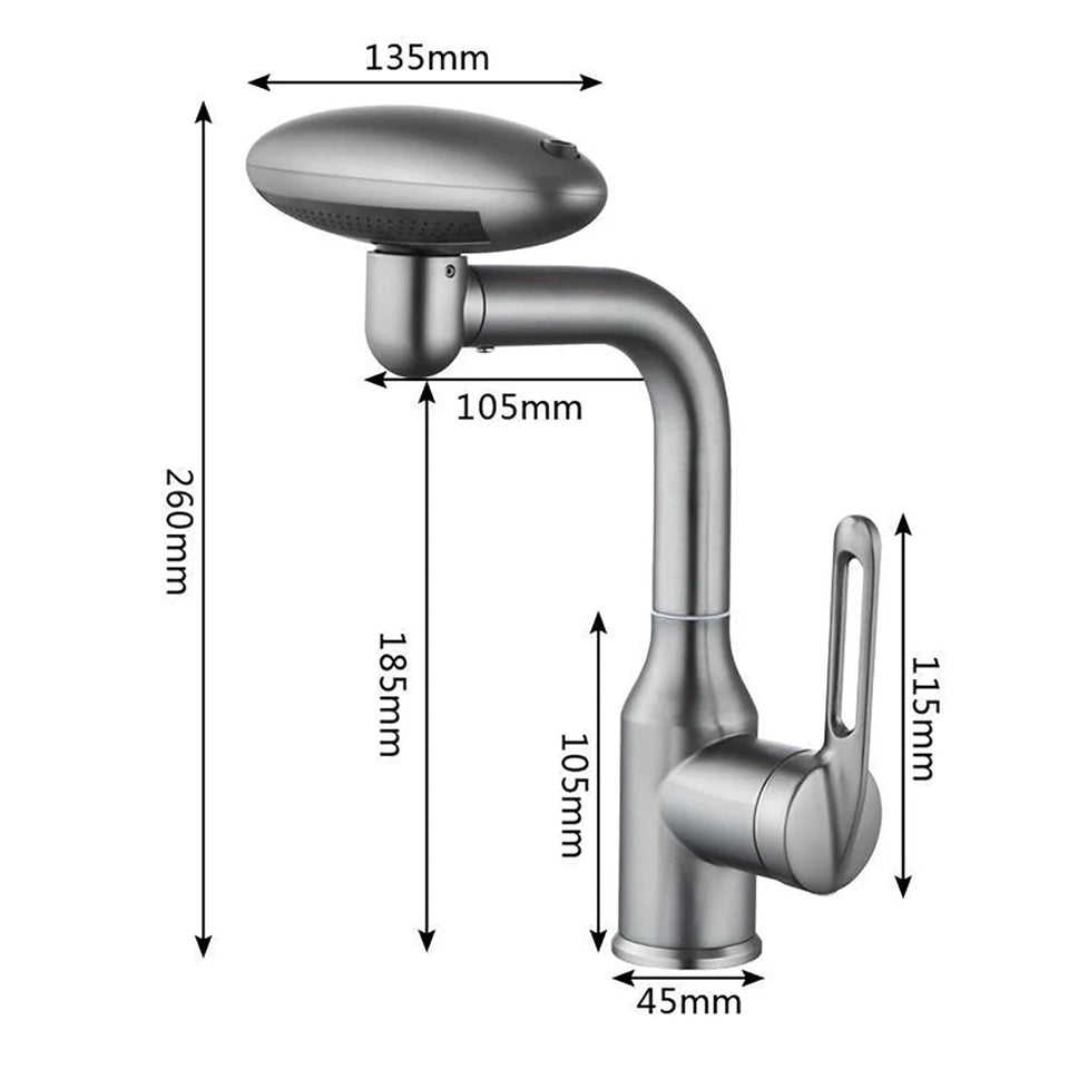 Robinet Complet moderne multifonctionnel à 4 modes avec rotation à 360°