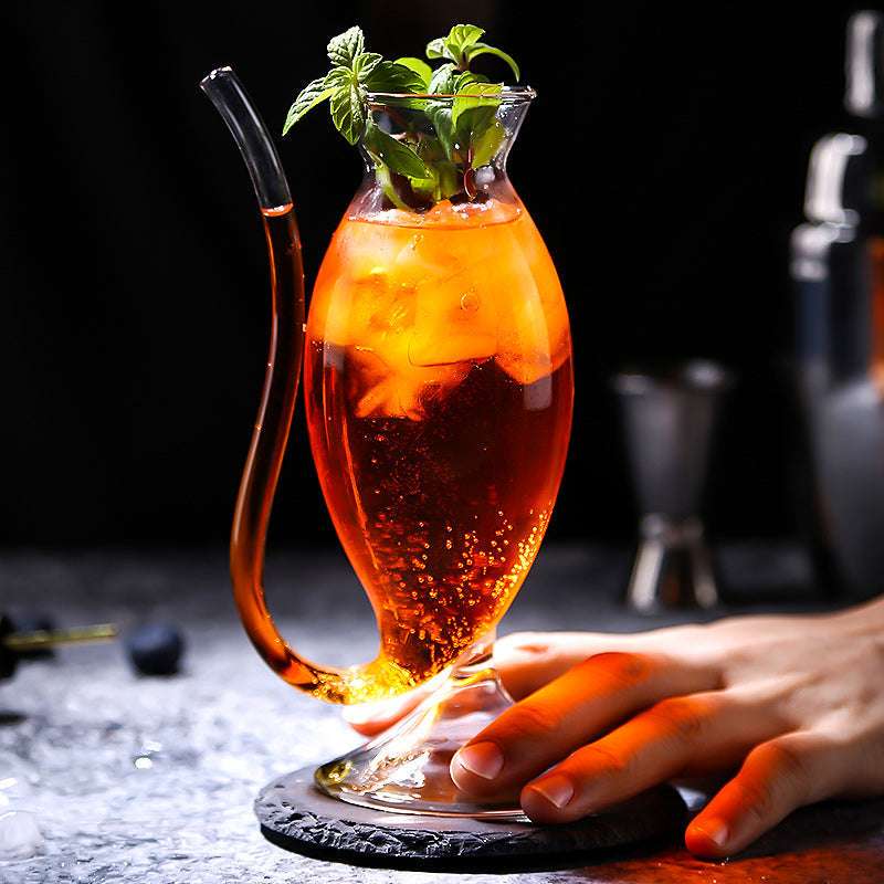 3 Verre à Cocktail Créatif avec Paille 300ML