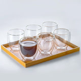 6 Tasse à café  en Verre Double 80 ML