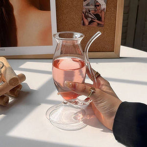 3 Verre à Cocktail Créatif avec Paille 300ML