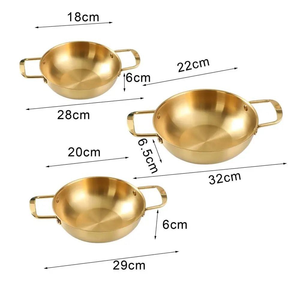 3 Casserole Durable en acier inoxydable 18-22cm