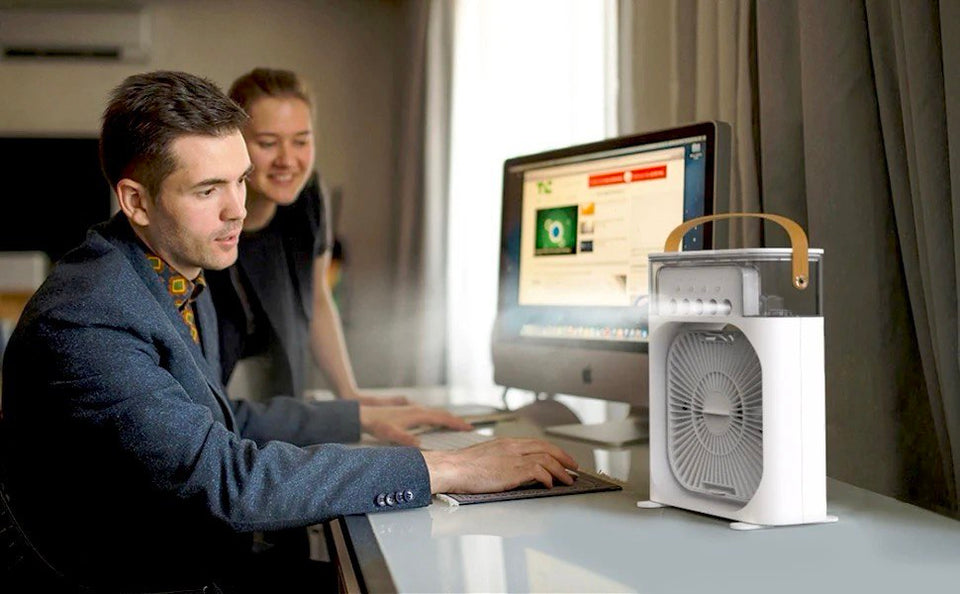 Ventilateur Brumisateur d'Air 3-en-1 avec Humidificateur et Purificateur