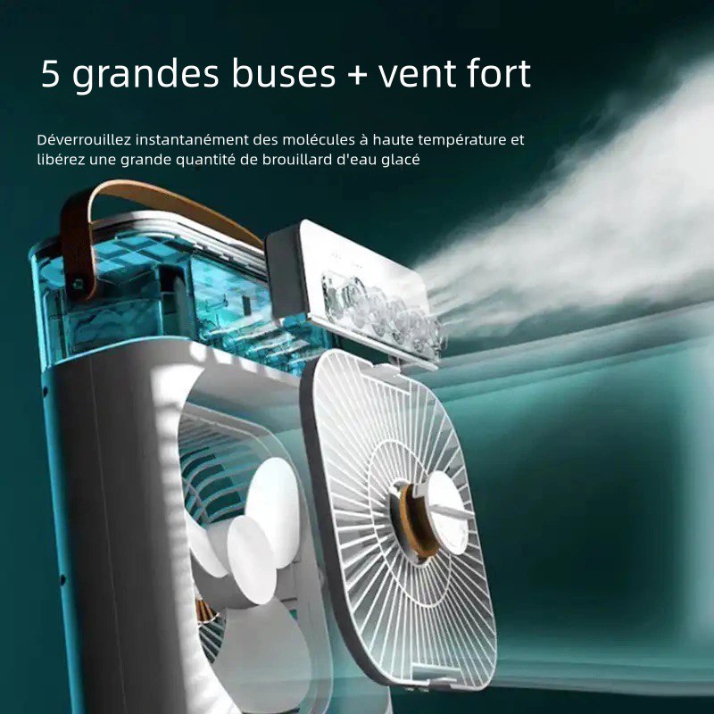 Ventilateur Brumisateur d'Air 3-en-1 avec Humidificateur et Purificateur