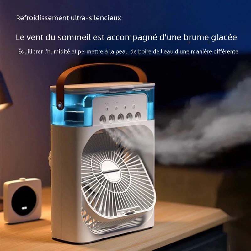 Ventilateur Brumisateur d'Air 3-en-1 avec Humidificateur et Purificateur
