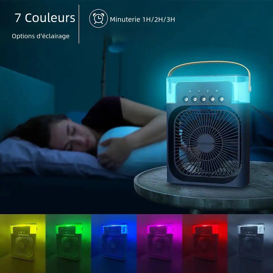 Ventilateur Brumisateur d'Air 3-en-1 avec Humidificateur et Purificateur