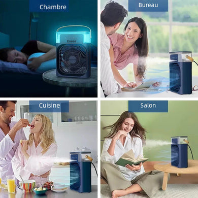 Ventilateur Brumisateur d'Air 3-en-1 avec Humidificateur et Purificateur