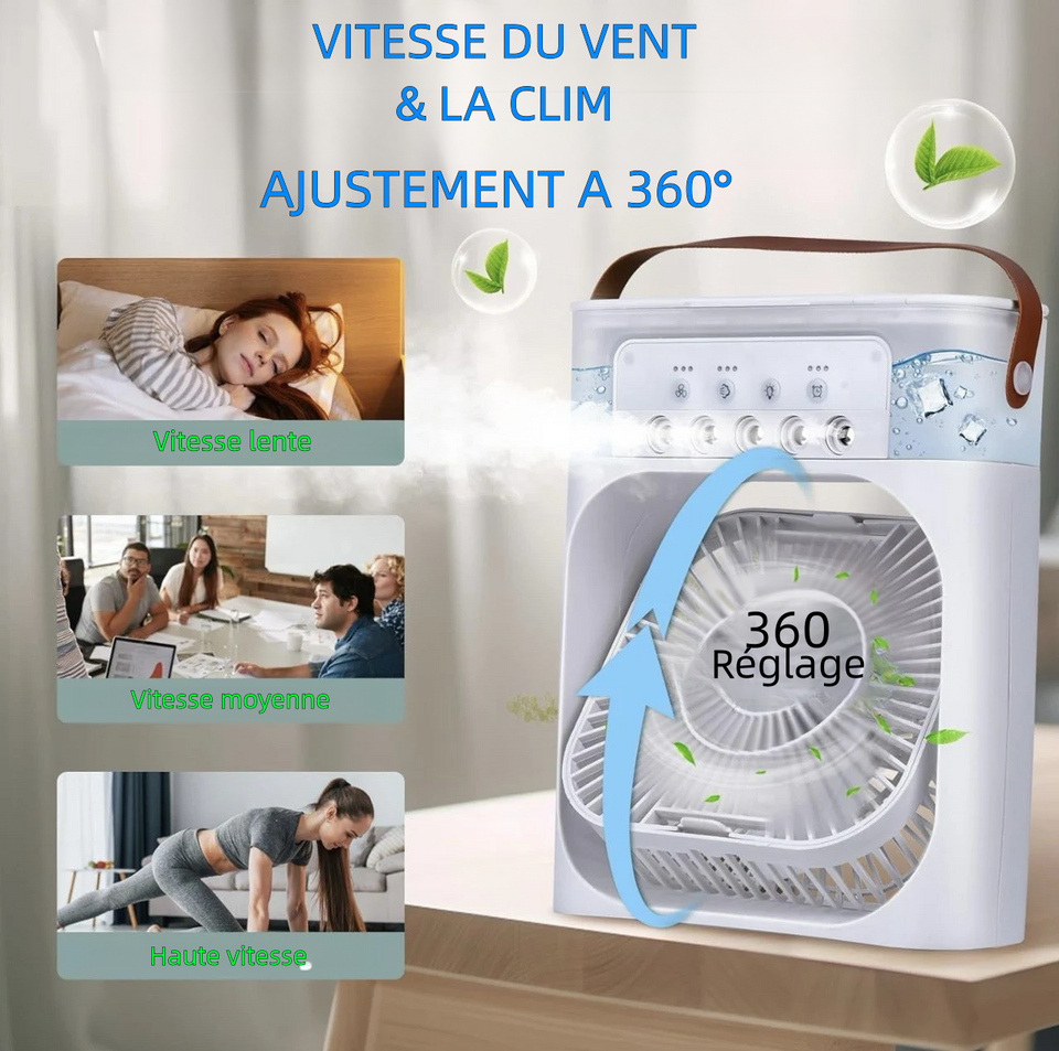 Ventilateur Brumisateur d'Air 3-en-1 avec Humidificateur et Purificateur
