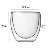 6 Tasse à café  en Verre Double 80 ML