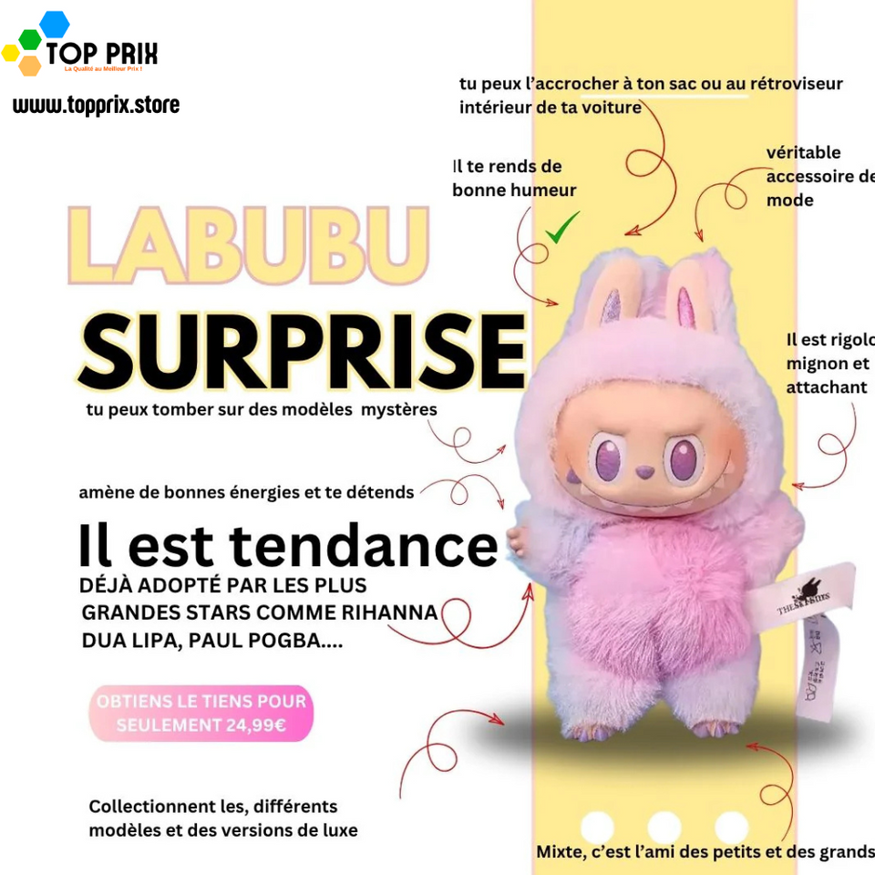 Labubu Surprise – La peluche fashion qui te choisit (Stock limité !)